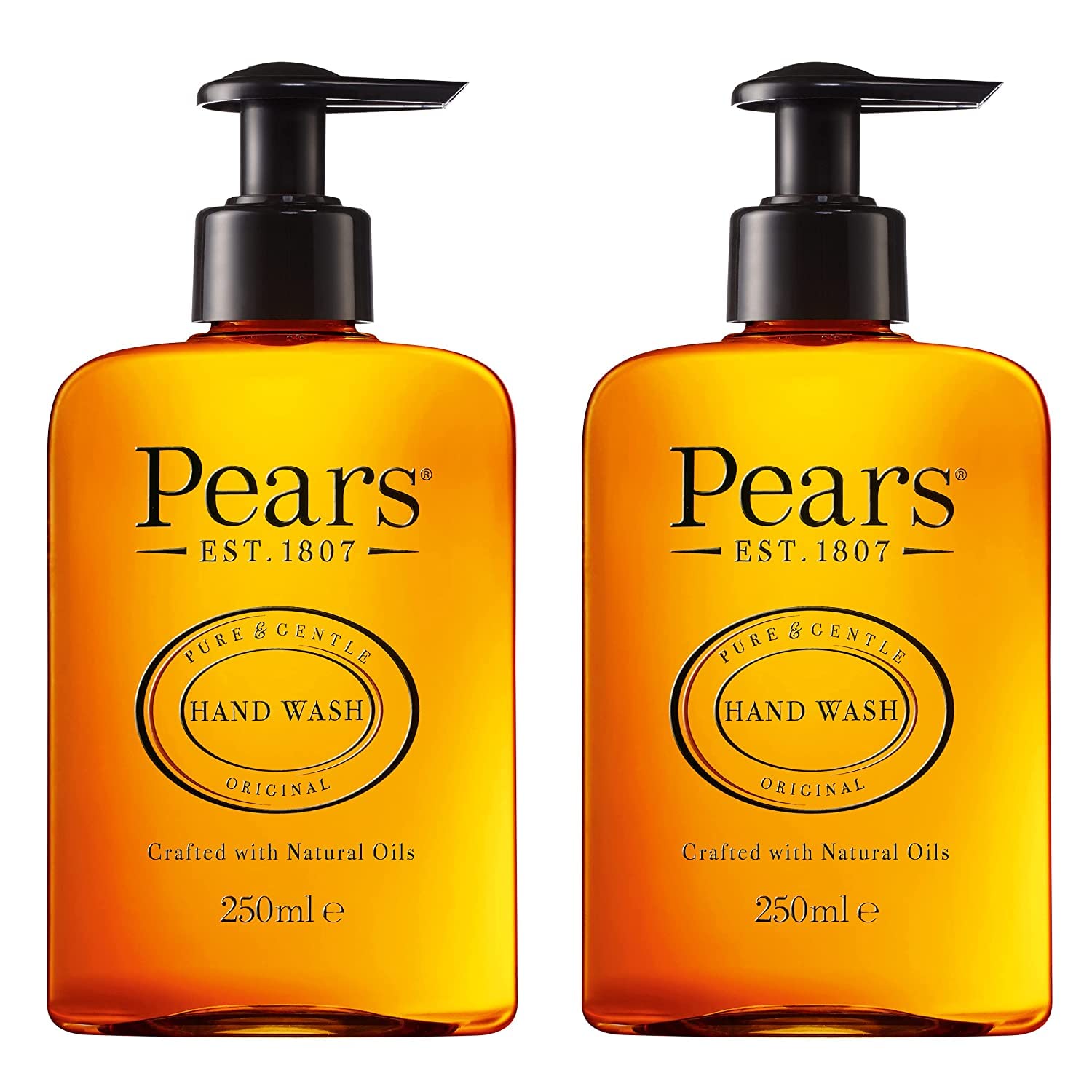 Pears Pure & Gentle Hand Wash with Natural Oils Liquid Moisturizing 250 ML (Pack of 2) for Dry Hands